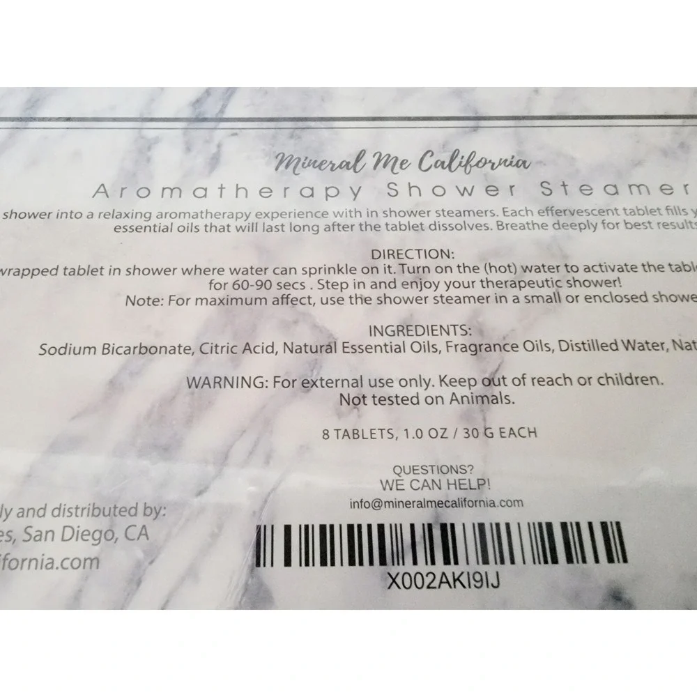 Mineral Me California‎ Shower Steamers with Essential Oils - 6 Count - NIB